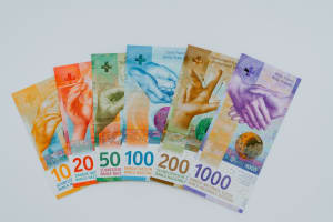 Das Bild zeigt die Schweizer Banknoten
