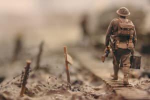 Ein Soldat im Krieg