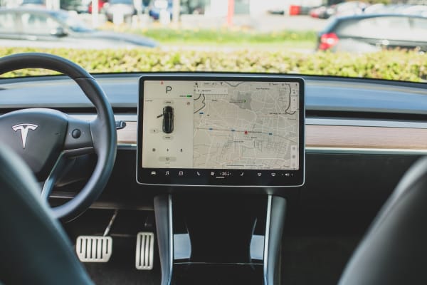 Interior of a Tesla electric car