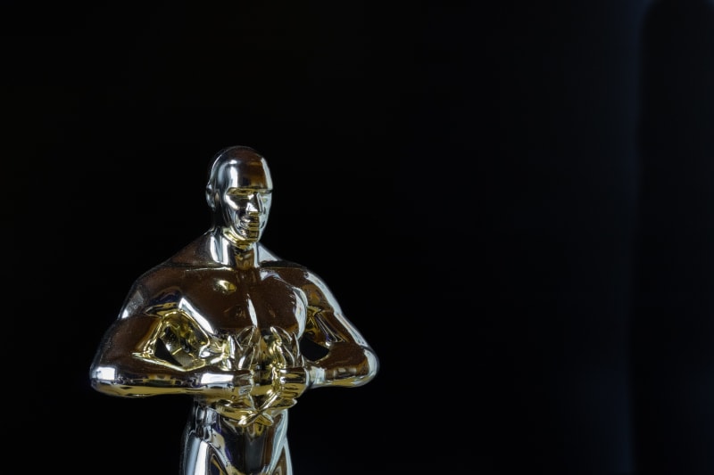 Academy Award on black background