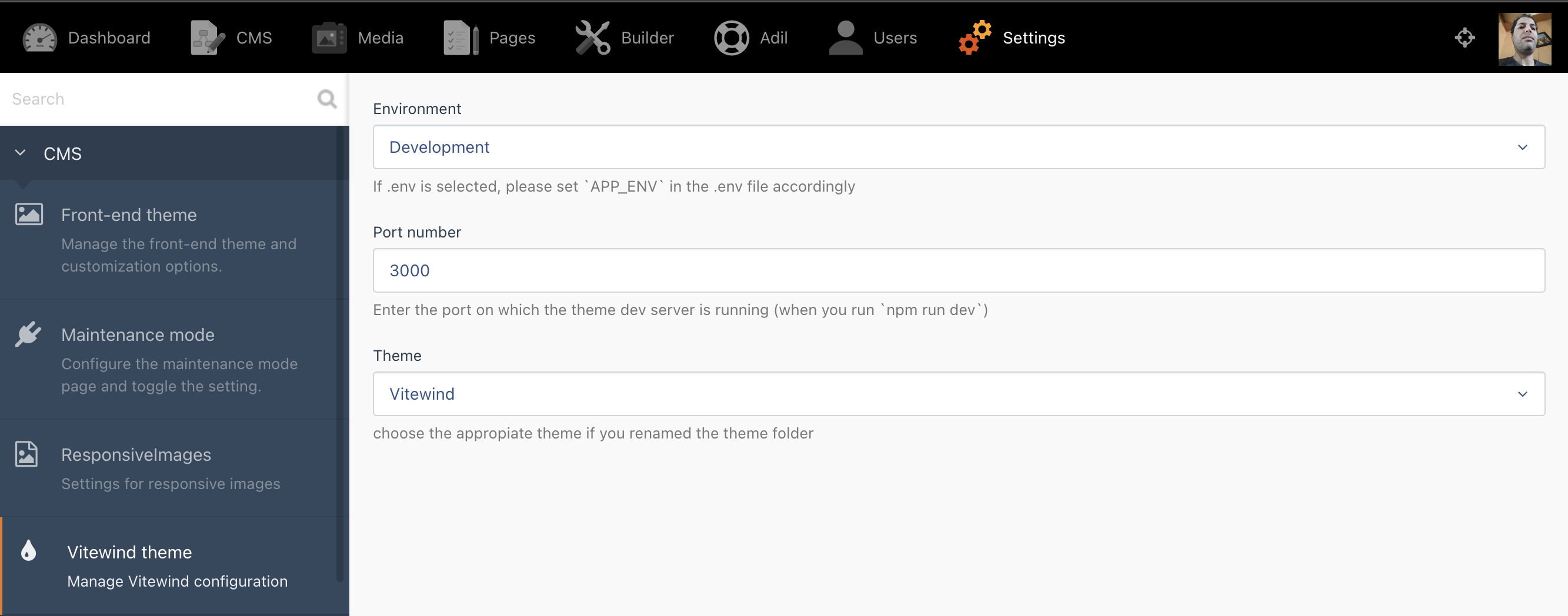 Setting Vitewind