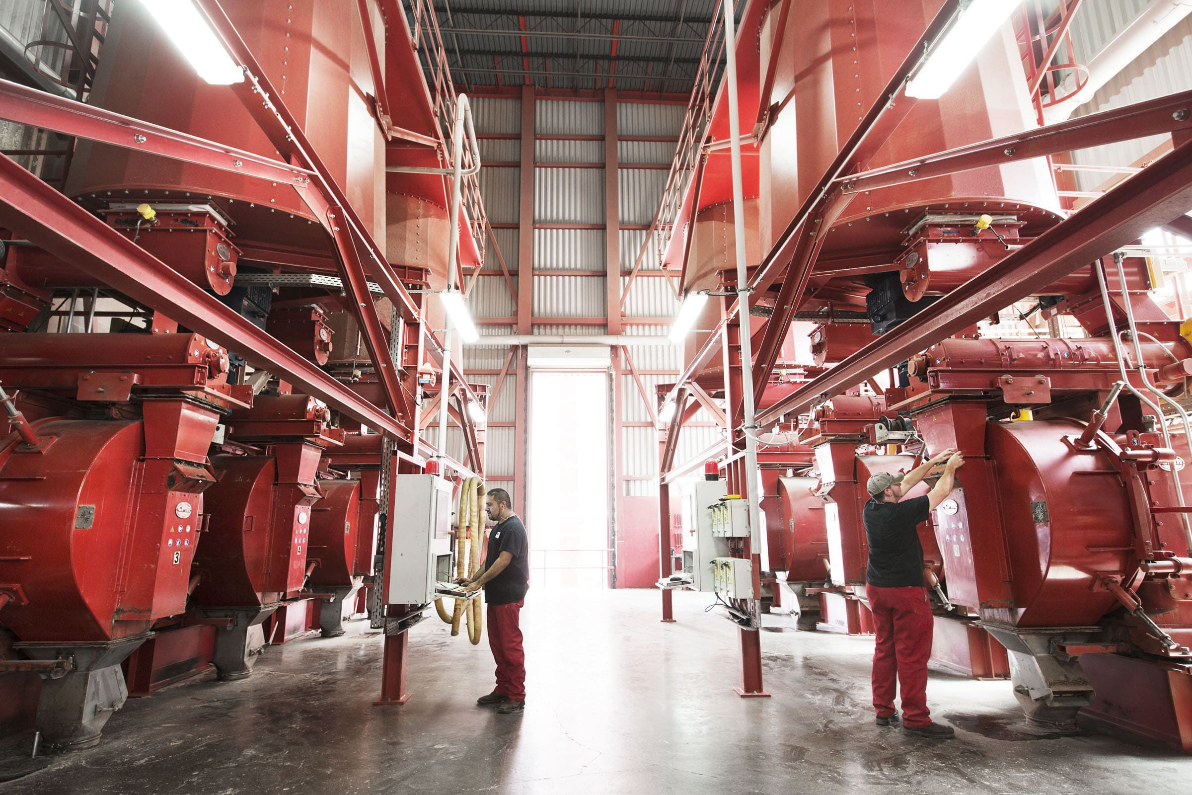 Pressenhalle für Holzpellets