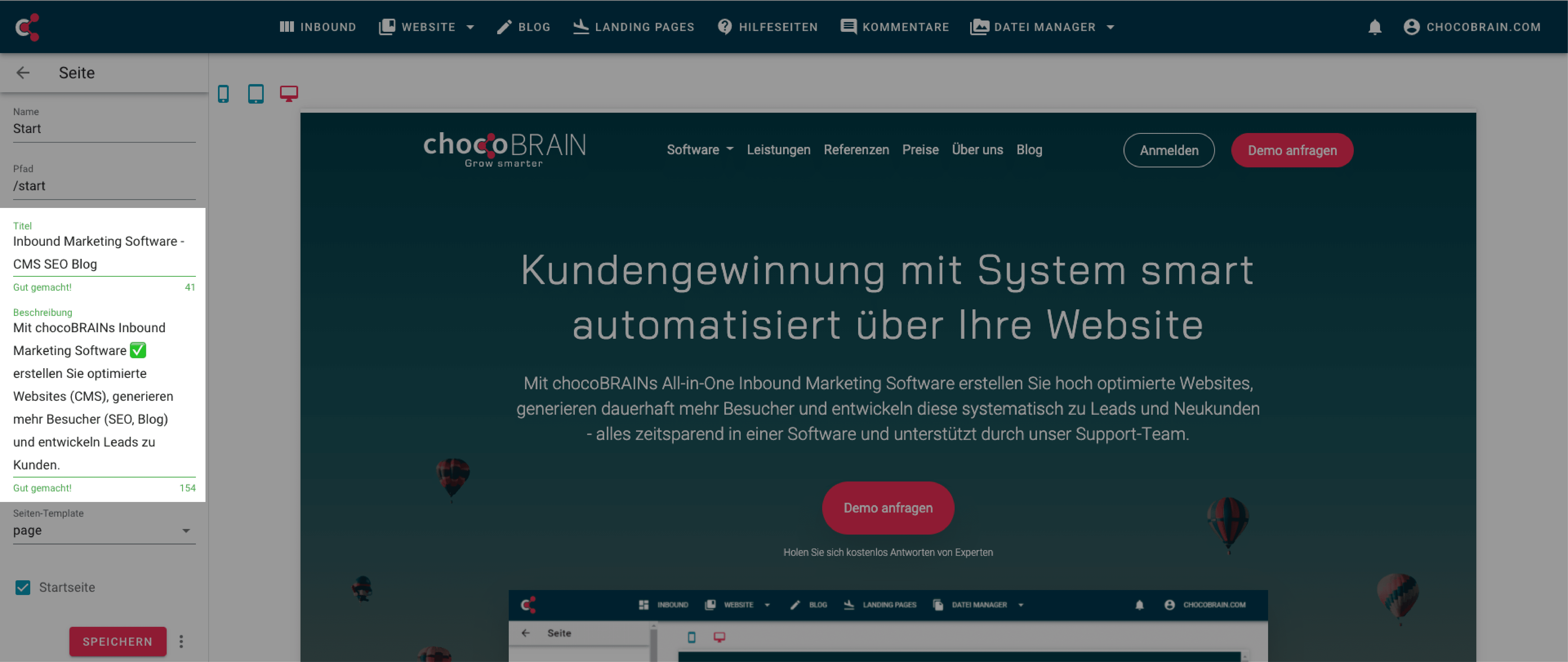 Suchmaschinenoptimierung chocoBRAIN