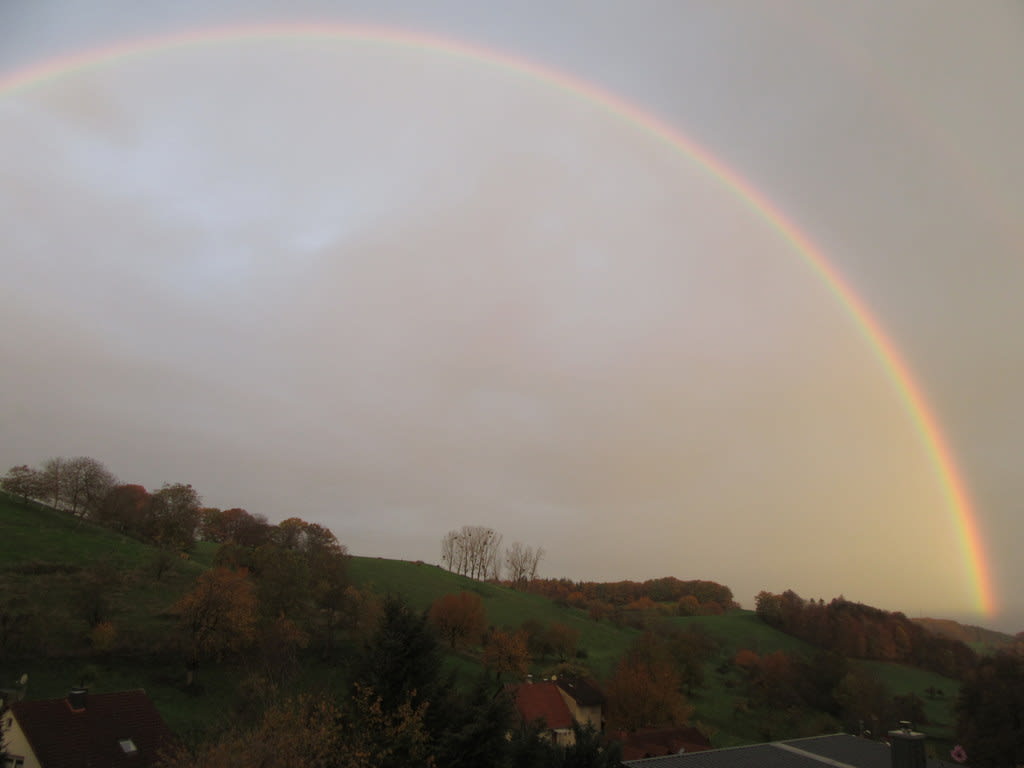 Regenbogen über Vöckelsbacher Tal Ende Nov 2022