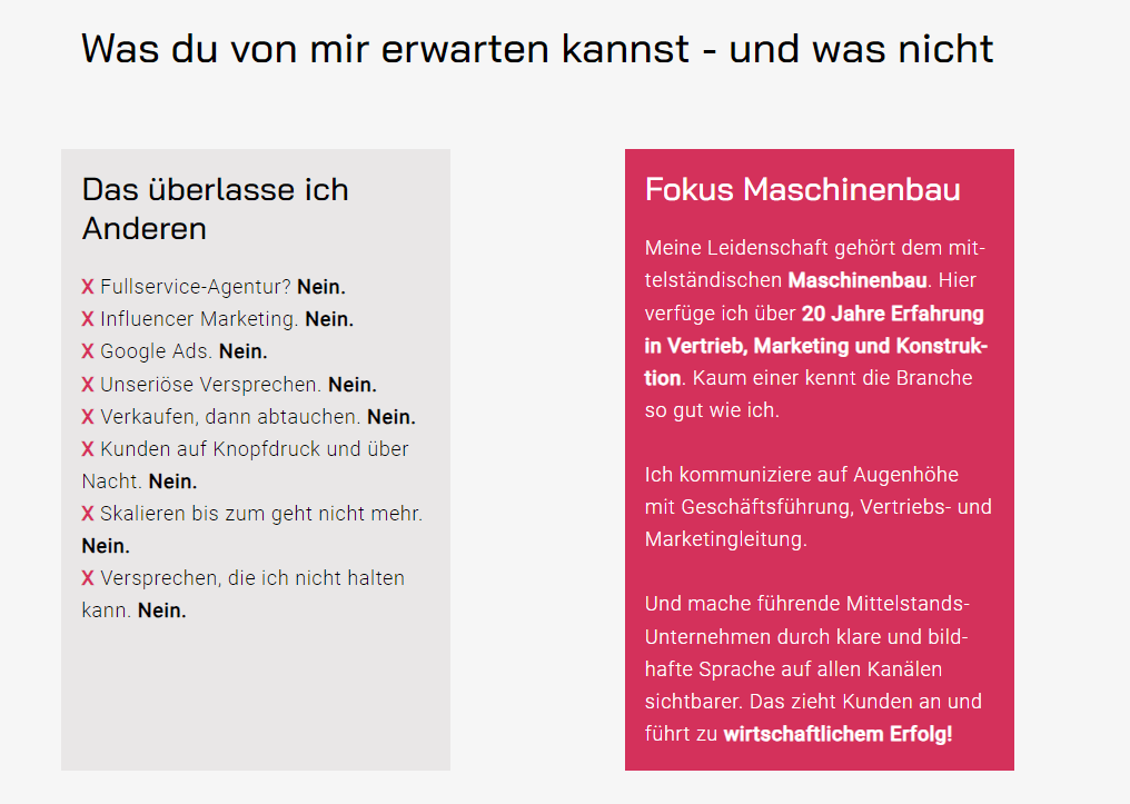 Positionierung