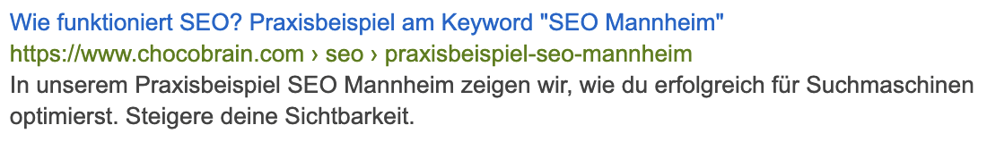 Suchergebnisse Screenshot SEO Mannheim