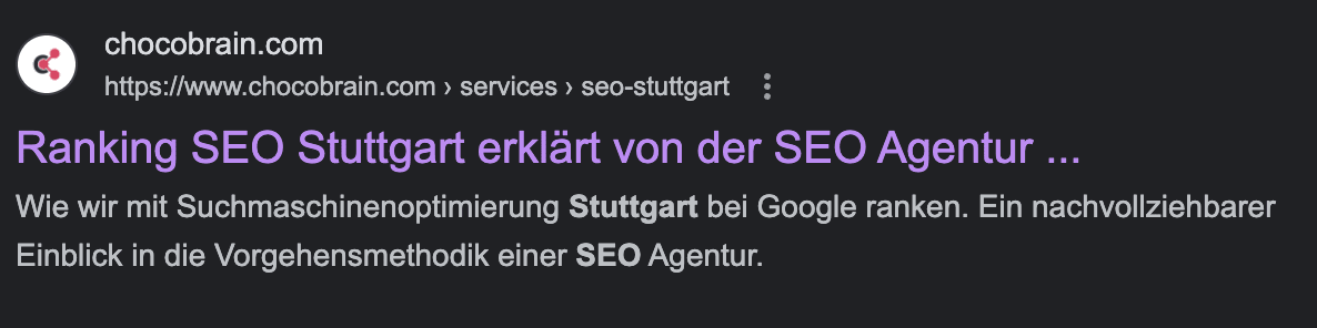 SEO Stuttgart Suchergebnisse