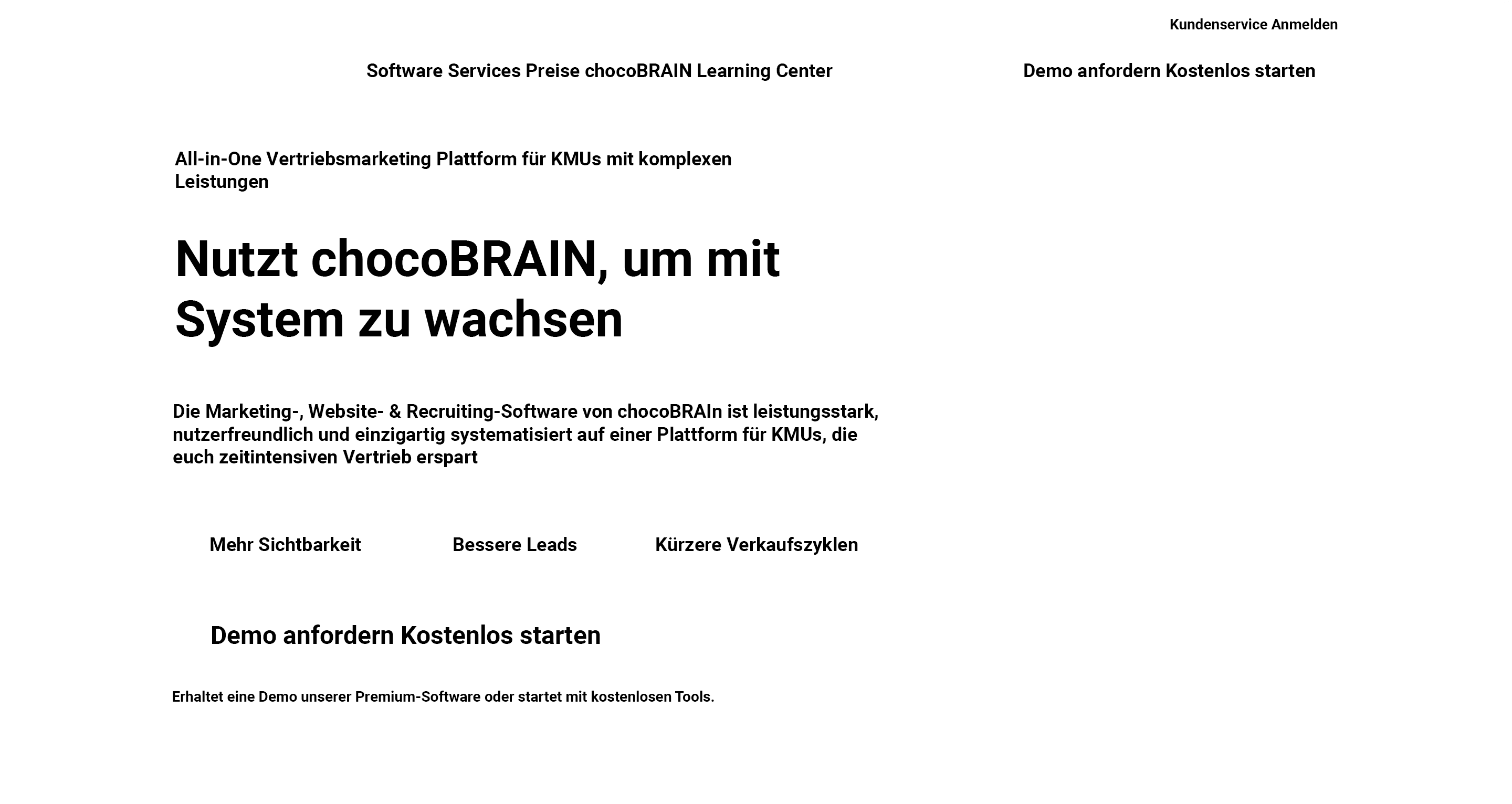 chocoBRAIN Startseite ohne Design