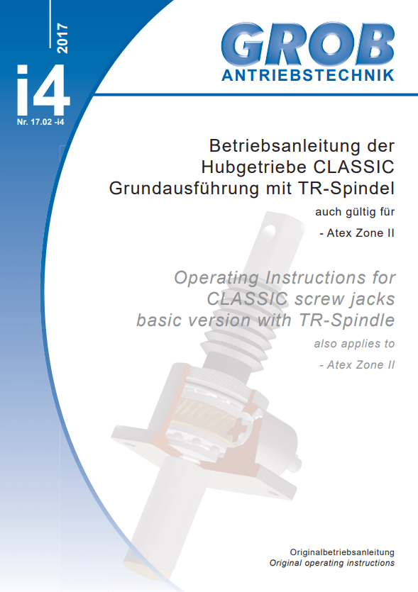 Operating instruction classic screw jack basic version