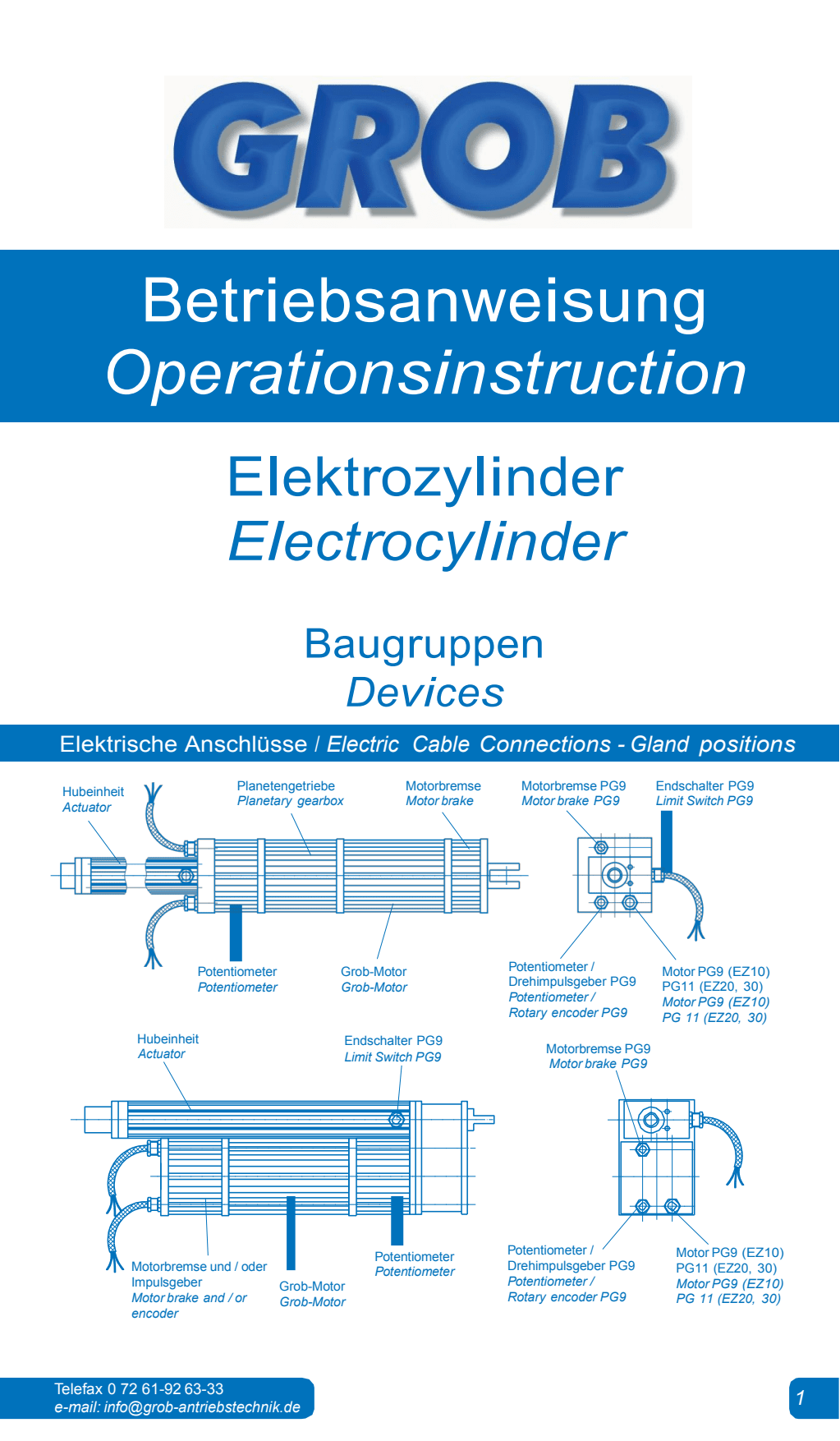Operating Instruction - Electric Cylinder EZ - GROB GmbH