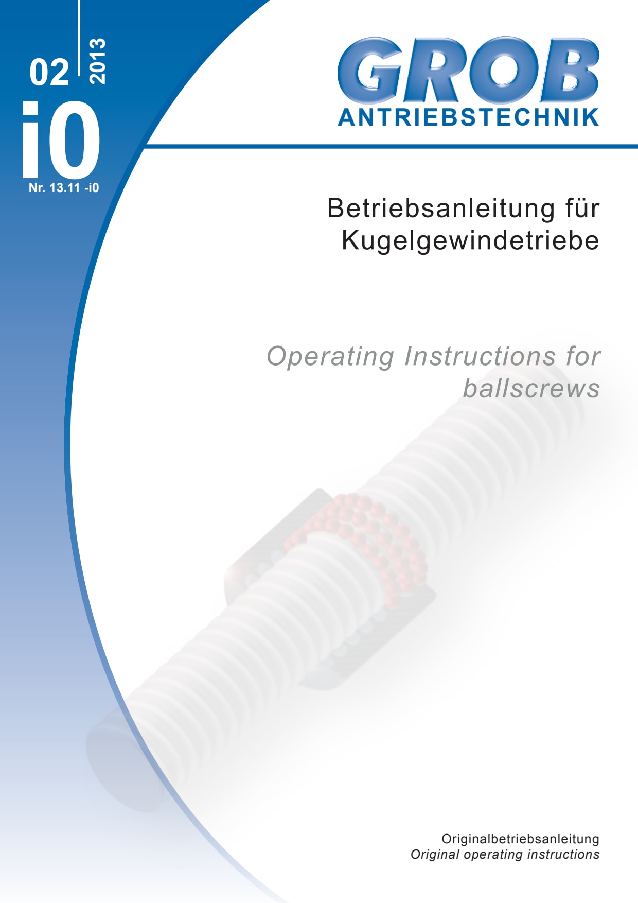 Operating Instruction Ball Screws - pdf