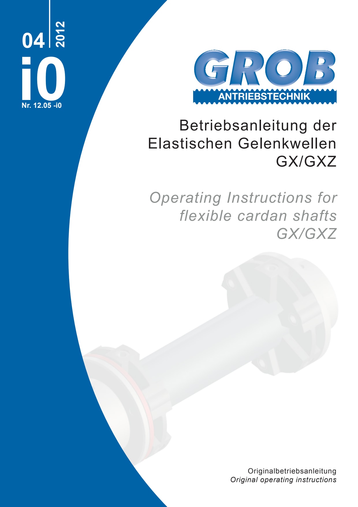 Operating Instruction - Flexible Cardan Shafts - GROB GmbH
