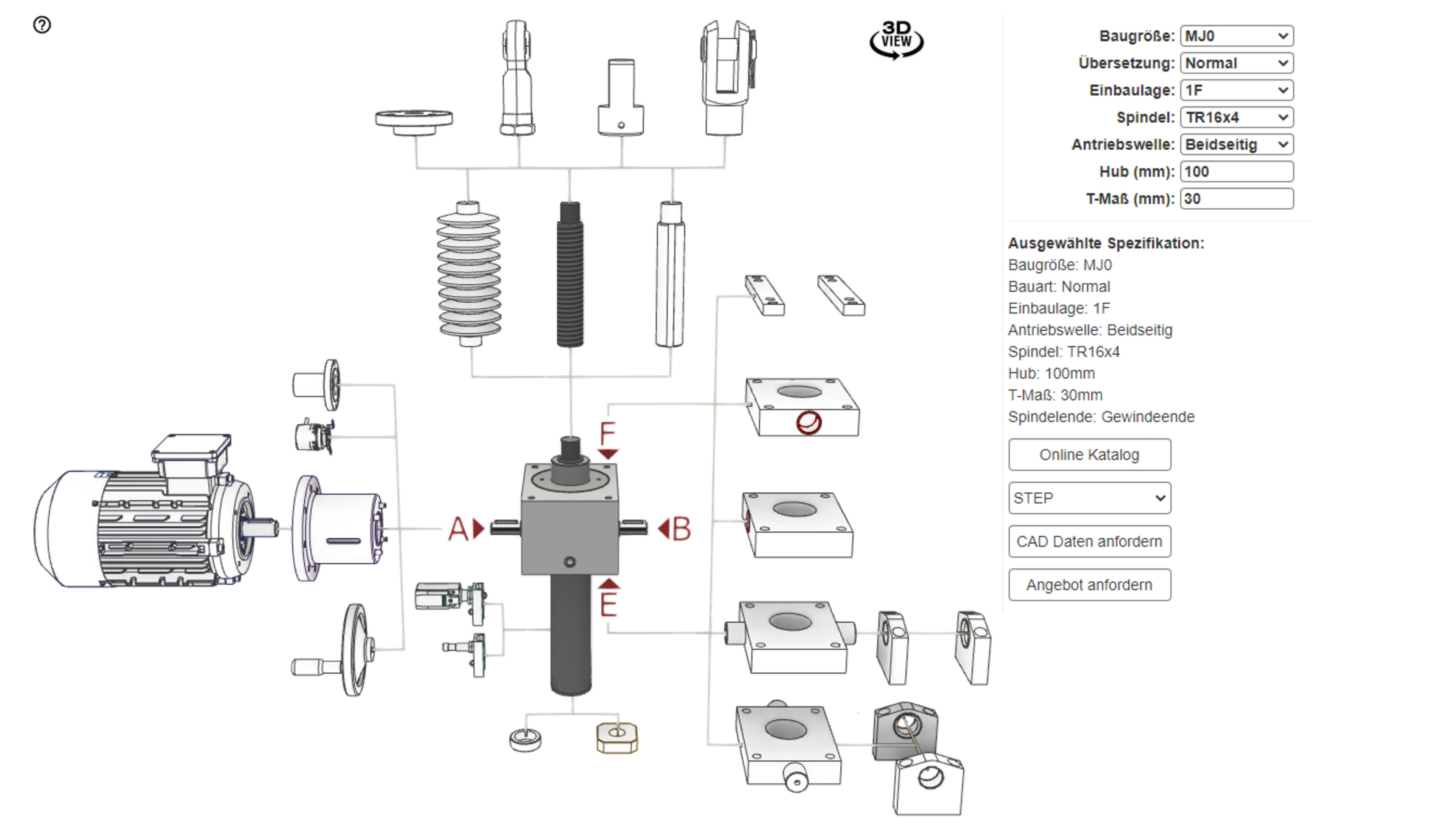 CAD Configurator for electromechanical drives - GROB Drive Technology