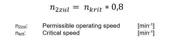 Formula - permissible operating speed - Screw Jack - GROB Drive Technology