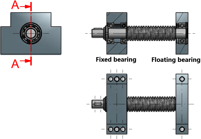 Bearing systems - fixed bearing and floating bearing - GROB Drive Technology