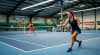 Tennisspieler spielend