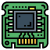 Computerchip Herstellung Piktogramm