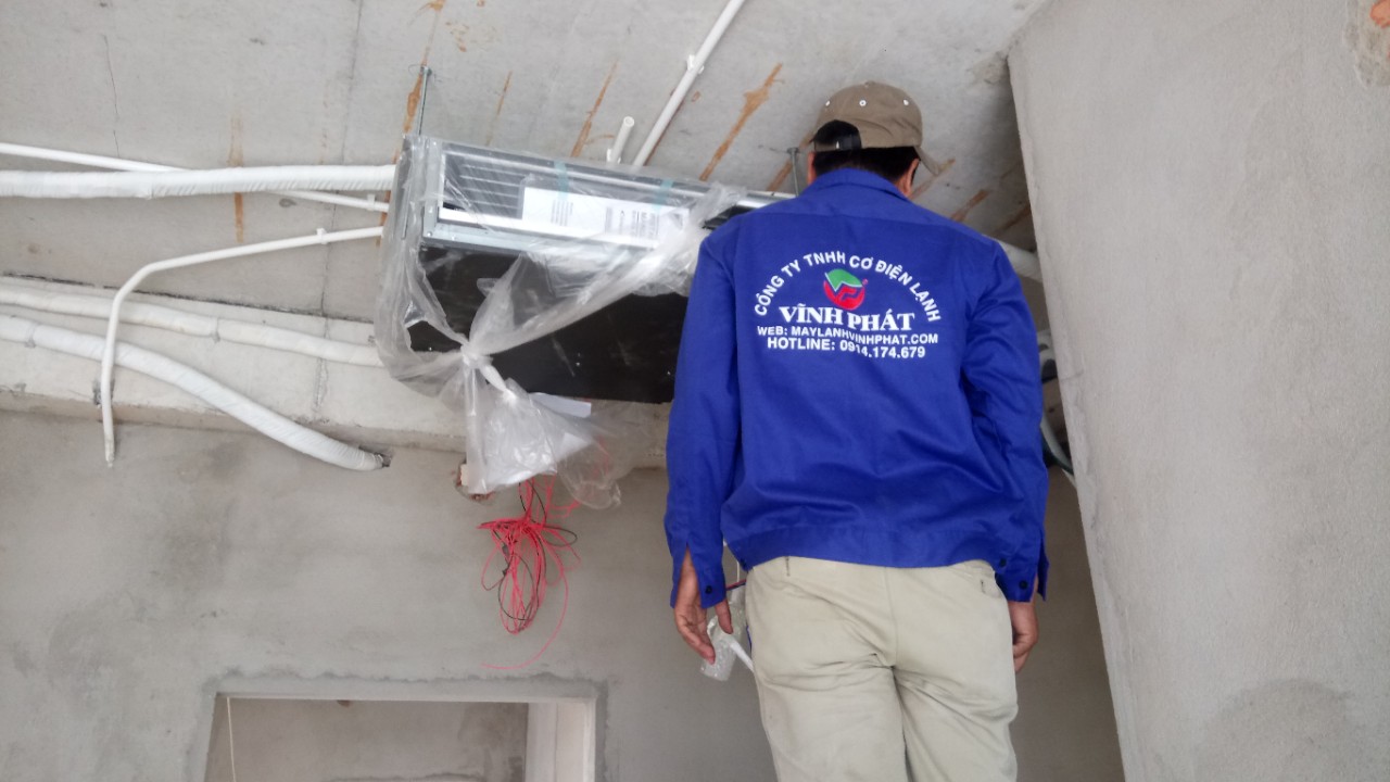 Máy lạnh giấu trần nối ống gió Daikin 2HP và 1 số hình ảnh thi công thực tế