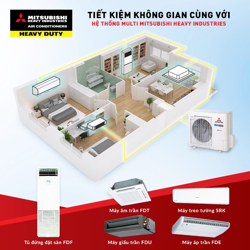 Những lợi ích khi chọn và lắp Điều hòa MULTI MITSUBISHI HEAVY ưu đãi cho chung cư