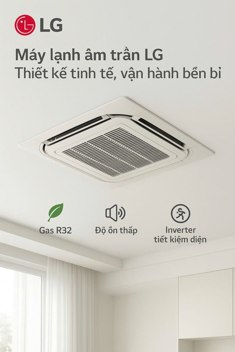 Báo giá + thi công + lắp đặt Điều hòa âm trần LG cassette giá rẻ cho Quầy lễ tân khách sạn