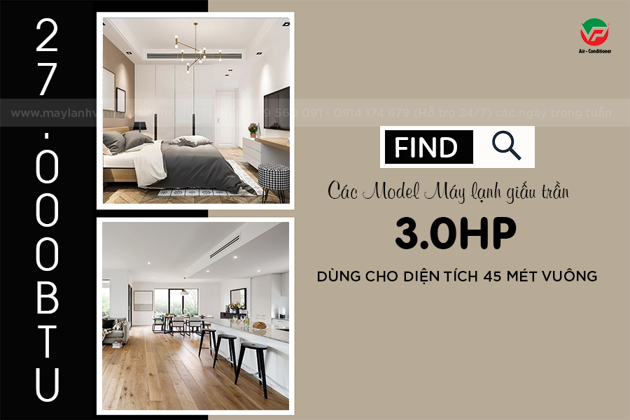 Tư vấn và Lắp đặt Điều hòa giấu trần 3.0HP nối ống gió cho các không gian rộng và vừa