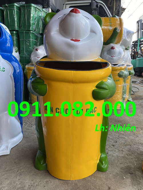 Cung cấp thùng rác hình thú giá rẻ tại vĩnh long- thùng rác gấu trúc, chuột micky- lh 0911082000