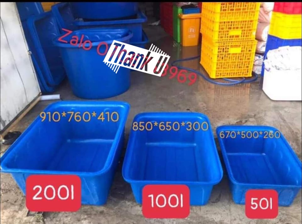 Thùng nhựa 750L nuôi tôm giống công nghệ cao