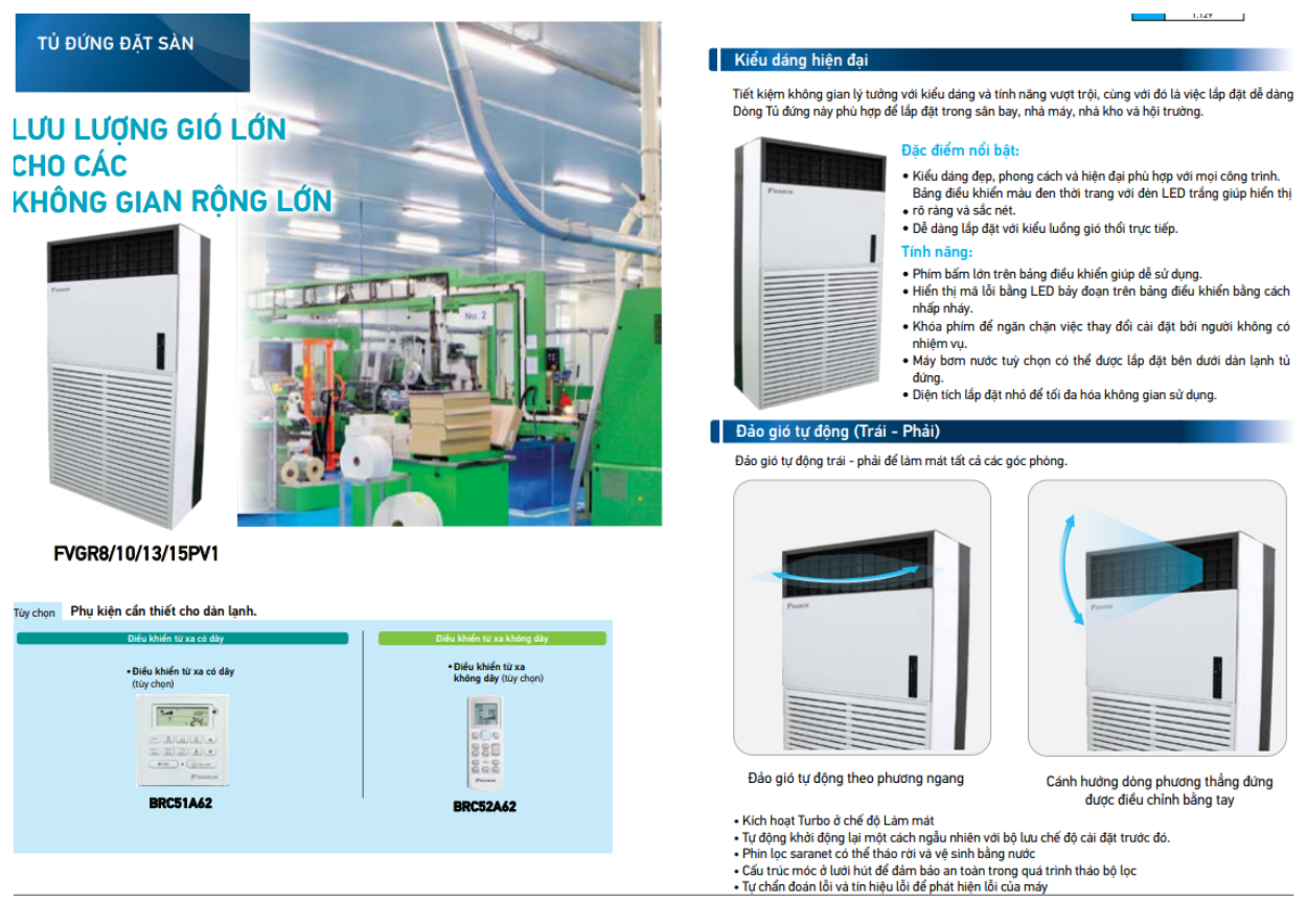 Lắp máy lạnh tủ đứng Daikin công suất lớn cho khách sạn