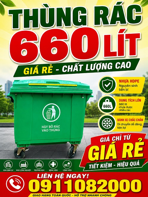 Thanh Lý Thùng Rác Nhựa 120L 240L giá rẻ tại hậu giang- lh 0911082000