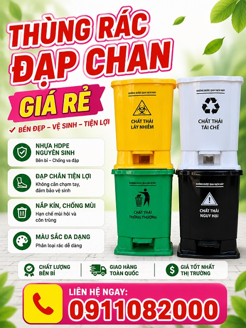 Sỉ lẻ thùng rác nhựa, thùng rác 120l – 240l – 660l giá tốt- lh 0911082000- nơi bán thùng rác giá rẻ
