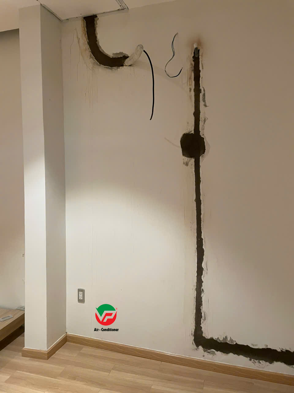 Giải pháp Thi công ống đồng âm tường trước khi tiến hành lắp đặt máy lạnh