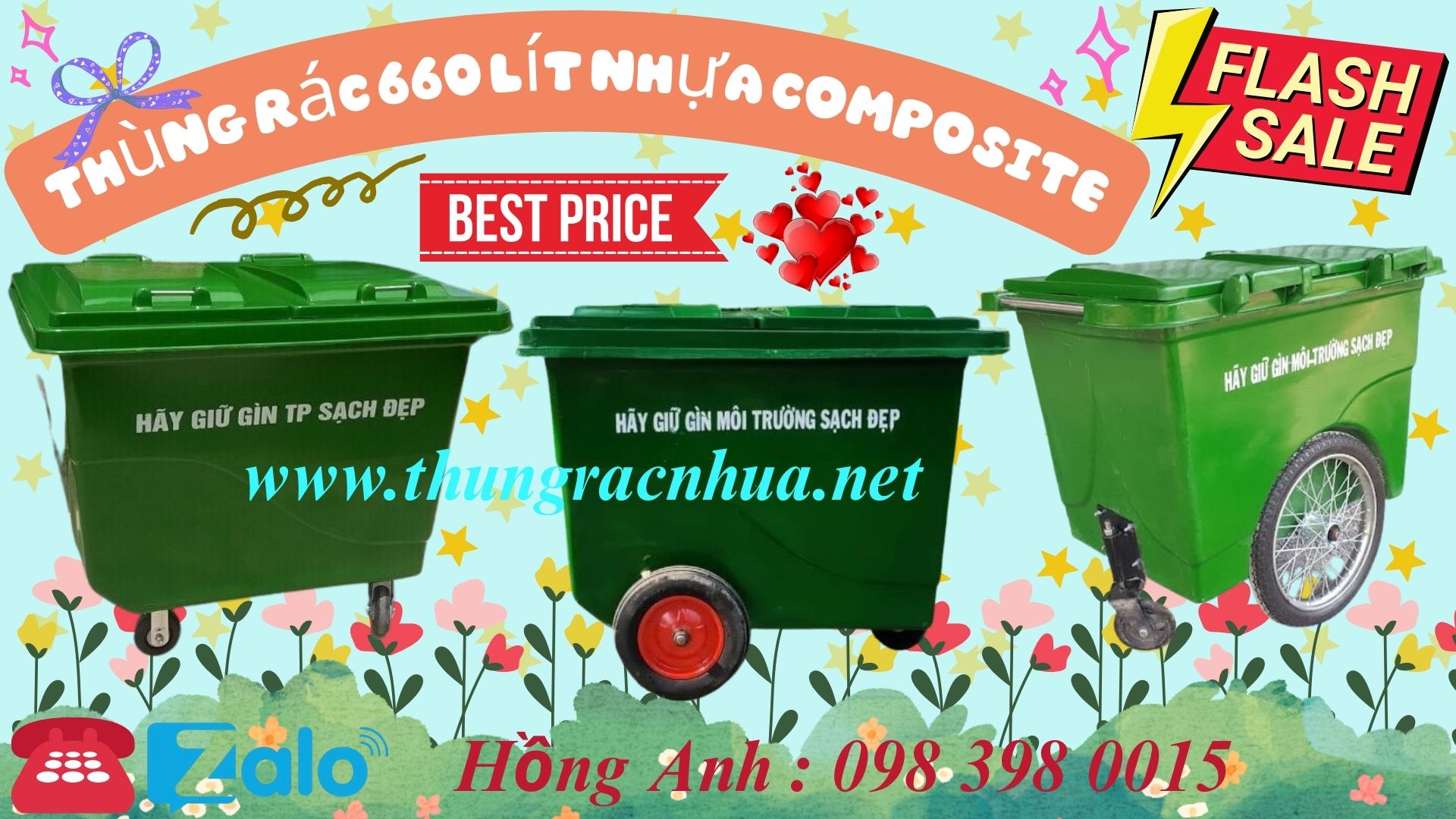 Cần mua thùng rác Composite 660L?