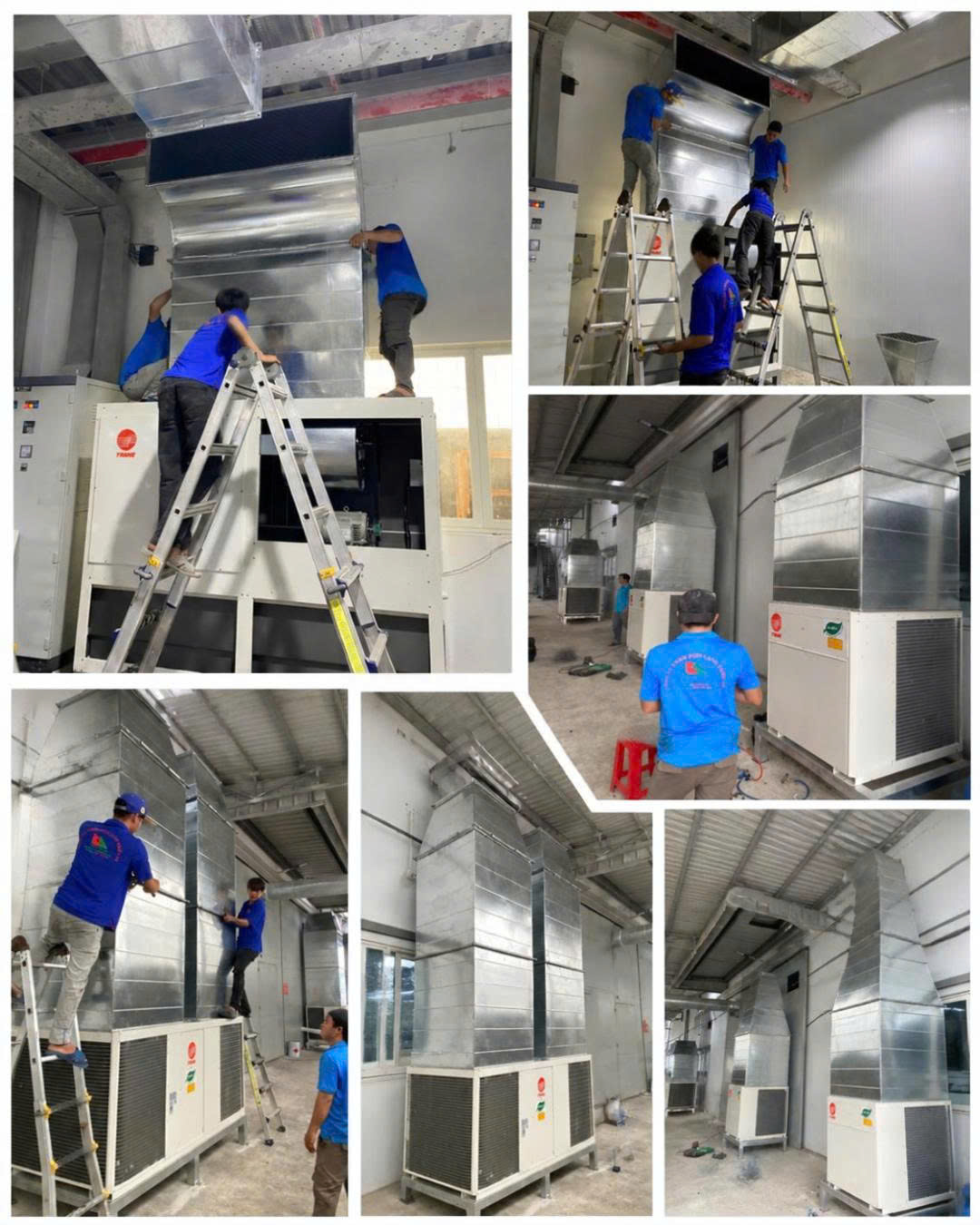 Lắp Đặt Máy Lạnh Tủ Đứng Đặt Sàn Trane Cho Nhà Xưởng
