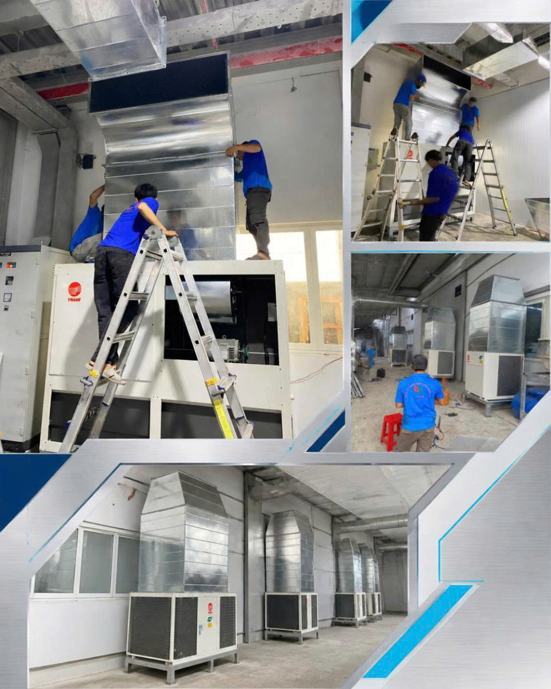 Lắp Đặt Máy Lạnh Tủ Đứng Đặt Sàn Trane Cho Nhà Máy
