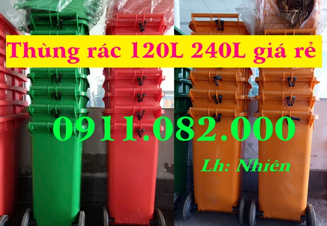 Cung cấp thùng rác giá rẻ tại miền tây- thùng rác 120L 240L giá thấp- lh 0911082000