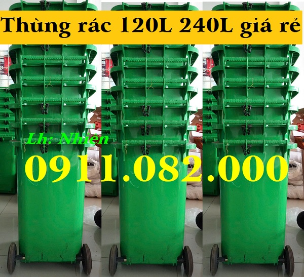 Thùng rác 120 lít giá rẻ tại khu công nghiệp bình minh- lh 0911.082.000
