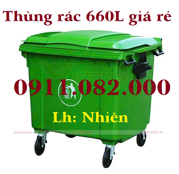 Thùng rác 120 lít giá rẻ tại khu công nghiệp bình minh- lh 0911.082.000