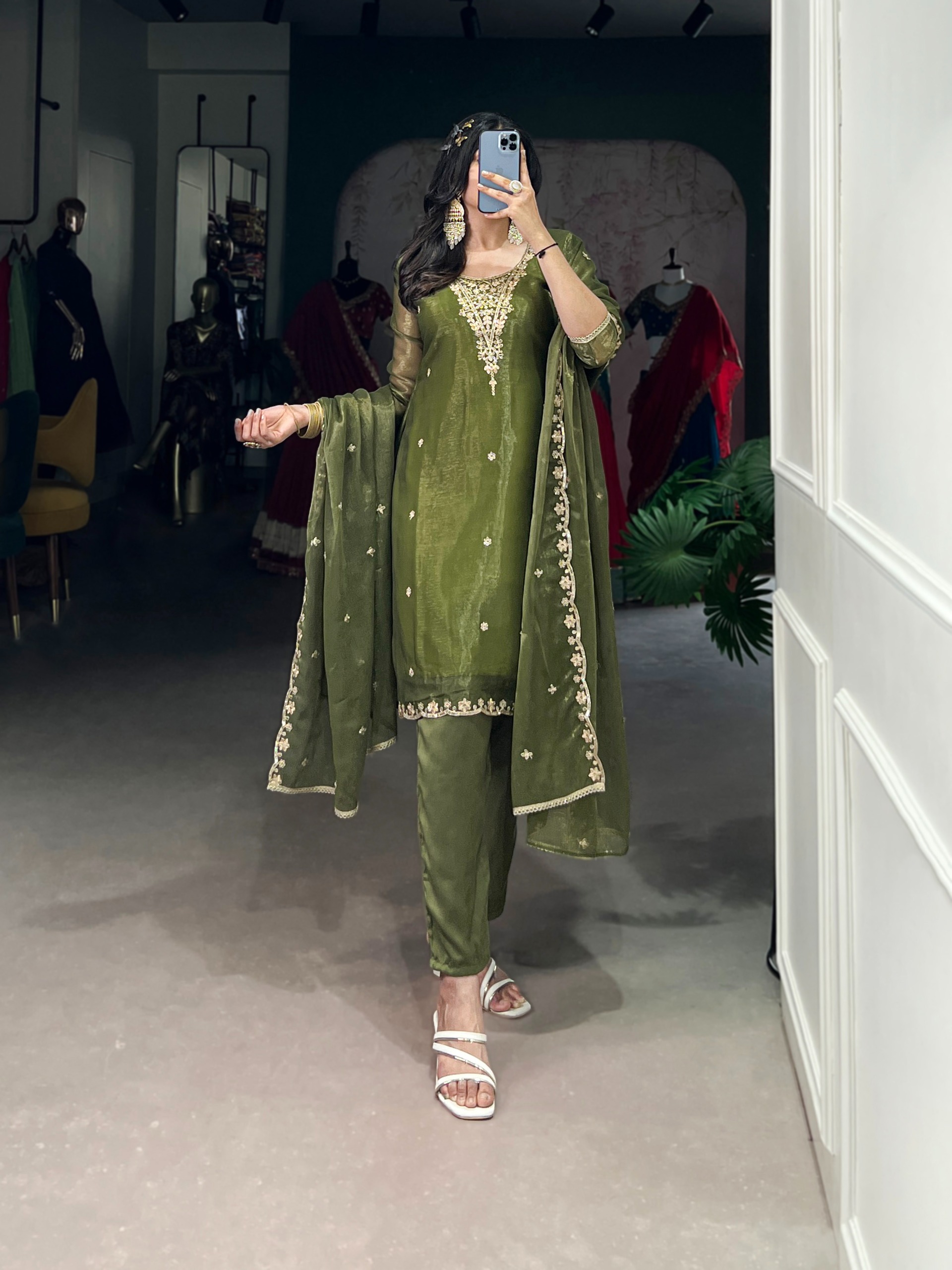 Micro Cotton Kurti | Sequins and Thread Embroidery Work | Zyanira