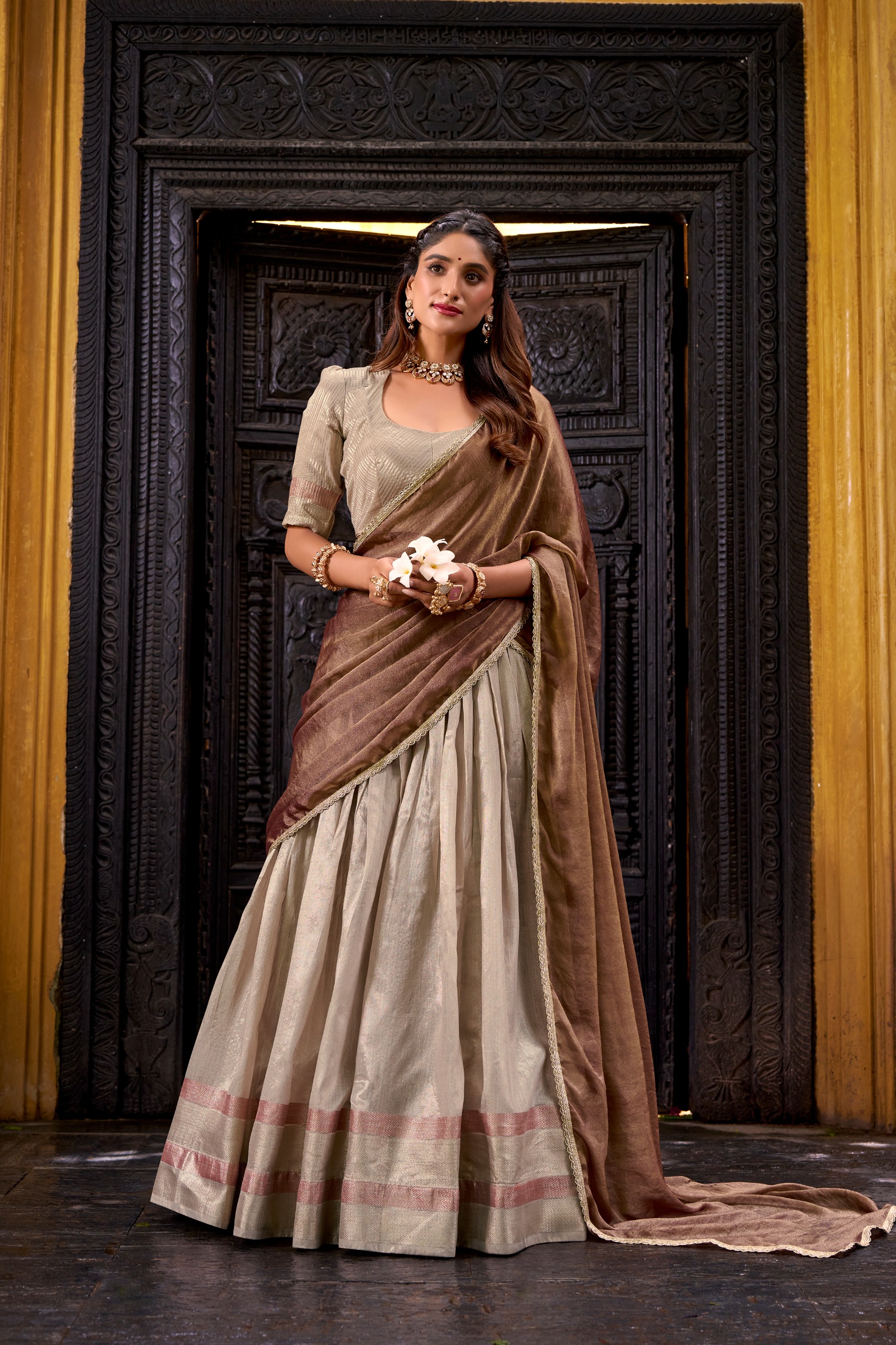Lehengas Dupion Silk | Zari Work | Stitch With Canvas | Zyanira