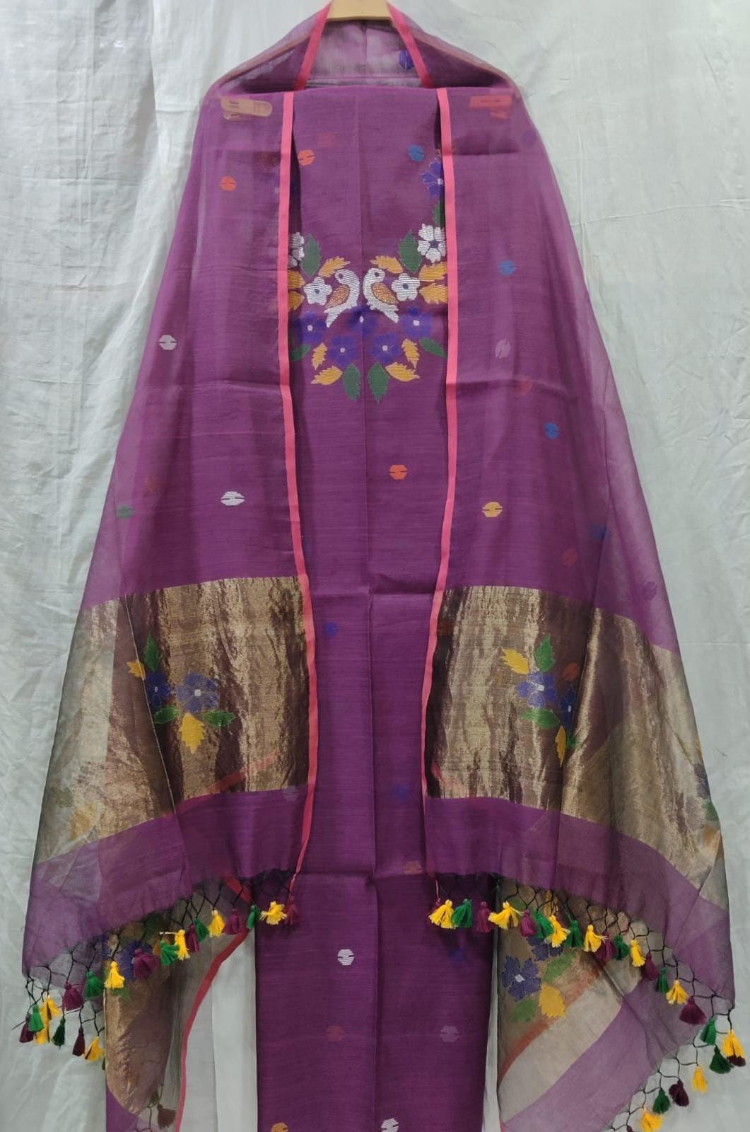 Festive Wear Maslin Jamdani Suit | Zyanira
