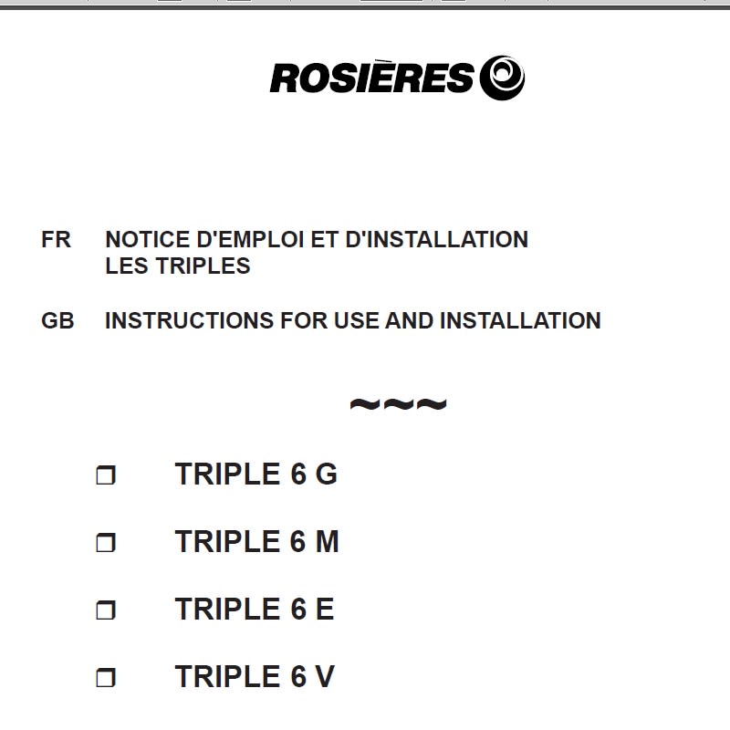 Manuel d'utilisation a telecharger pour Trio Rosieres - Livraison rapide