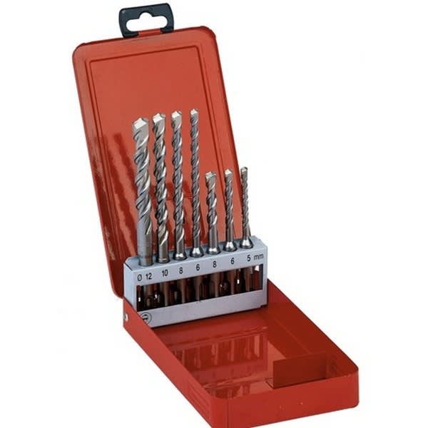 Lot De 7 Forets SDS Plus 210 Mm Einhell - Acier 40Cr, Plaque Carbure 4 Coupes - Pour Béton, Béton Armé