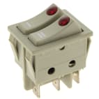 Interrupteur 6 cosses double a voyants Interrupteur 6 cosses double a voyants image