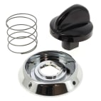 Bouton noir 3h gaz + collerette inox Bouton noir 3h gaz + collerette inox image