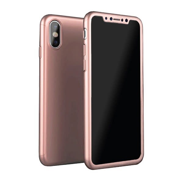 Coque 360° rubber iphone x rose gold grand format (1 / 1)