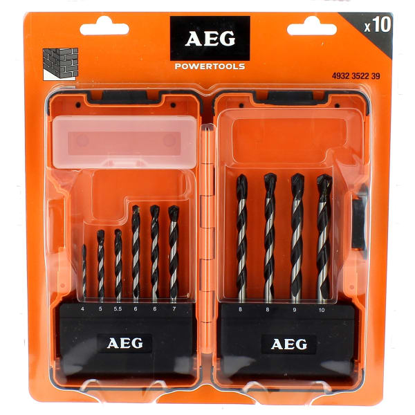 Coffret 10 forets carbure beton aeg grand format (1 / 3)