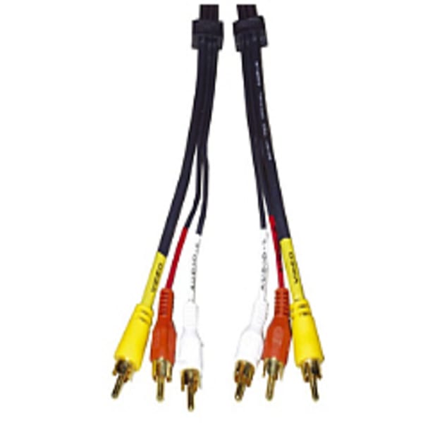 Cordon 3 rca male / 3 rca male 2m doré grand format (1 / 1)