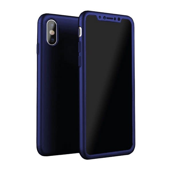 Coque 360° rubber iphone x bleue grand format (1 / 1)