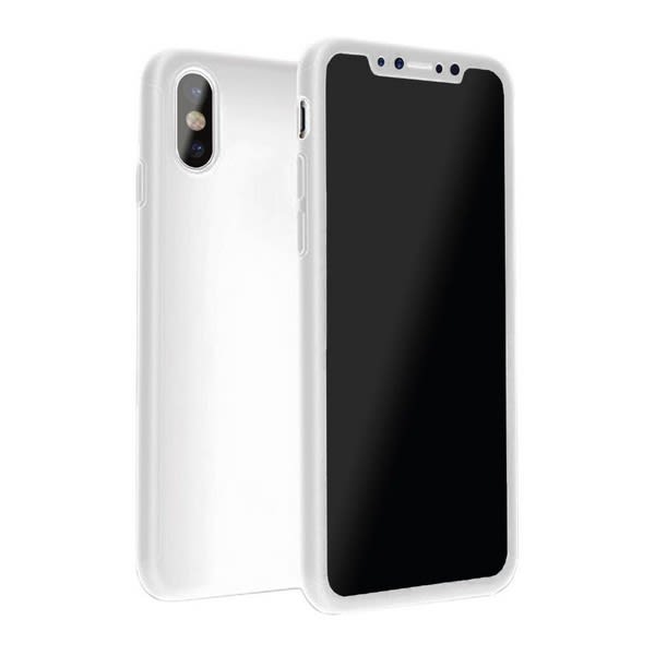 Coque 360° rubber iphone x silver grand format (1 / 1)