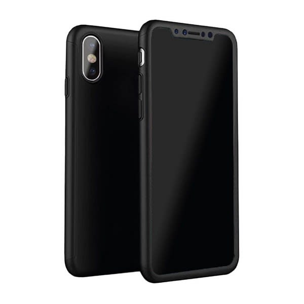 Coque 360° rubber iphone x noir grand format (1 / 1)